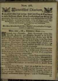 Titelseite der Ausgabe Nr. 966, 2.–4. November 1712