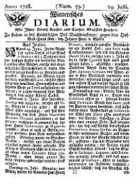 Titelseite der Ausgabe Nr. 59, 24. Juli 1728