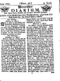 Titelseite der Ausgabe Nr. 46, 9. Juni 1731